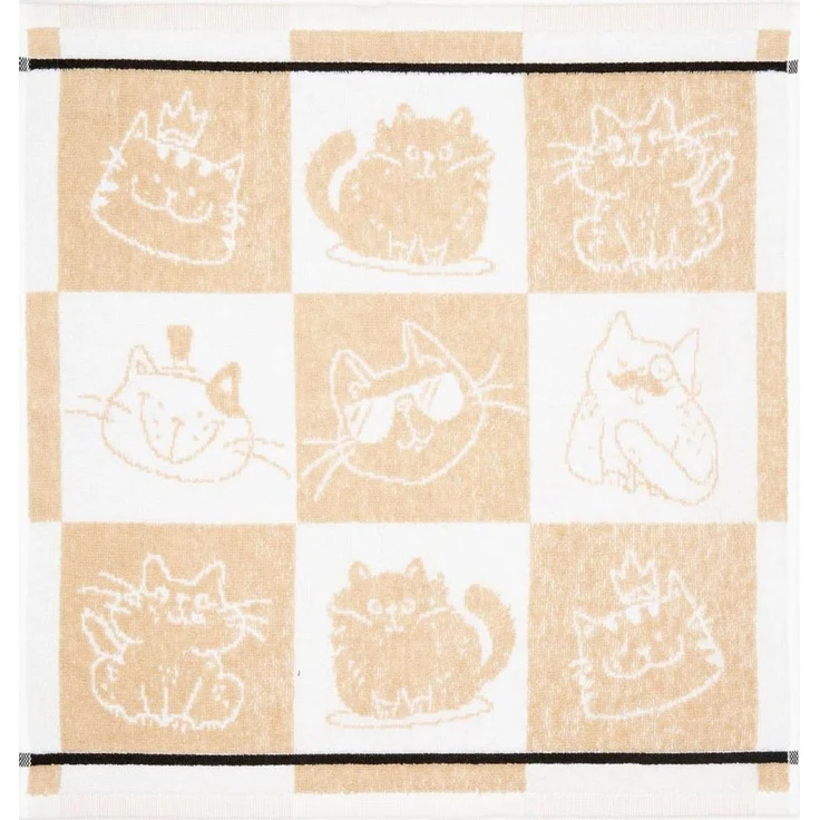 Kracht Geschirrtuch Cool Cat, (Set, 3-tlg, 3-teilig), 3er Pack Frottee Küchenhandtücher (3 Stück) ca. 50x50cm 100% Baumwolle – Bild 1