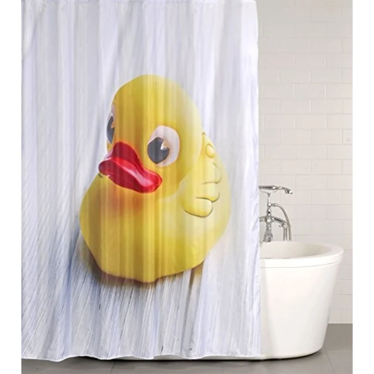 Sanilo Duschvorhang Ente 180x200 cm, 100% wasserdicht, Anti-Schimmel-Effekt, hochwertige Qualität – Bild 1