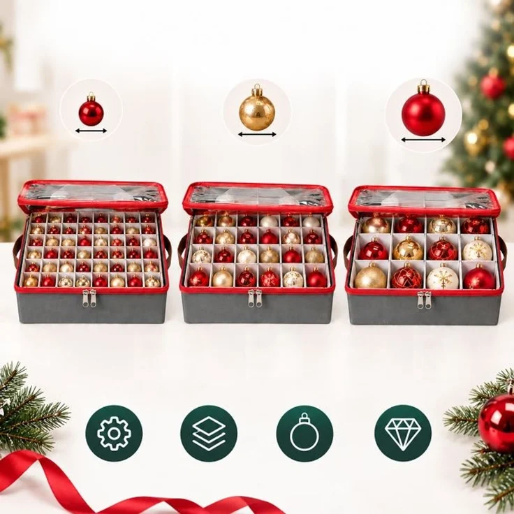 Relaxdays Weihnachtskugel Aufbewahrungsbox 4er Set – Bild 8