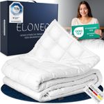 ELONEO Gewichtsdecke Bettdecke, 200 x 200 cm, 155 x 220 cm, 135 x 200 cm, 7kg, 9kg & 11kg, Füllung: Handverlesene Kristallglasperlen, 7x7 Netz-Taschen-Struktur, hypoallergen & schadstoff geprüft