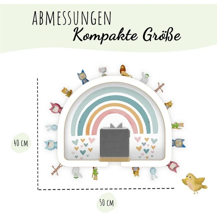 Holzura Kinderregal Tonie Regal Regenbogen mit magnetischem Rahmen für Toniefiguren – Bild 1