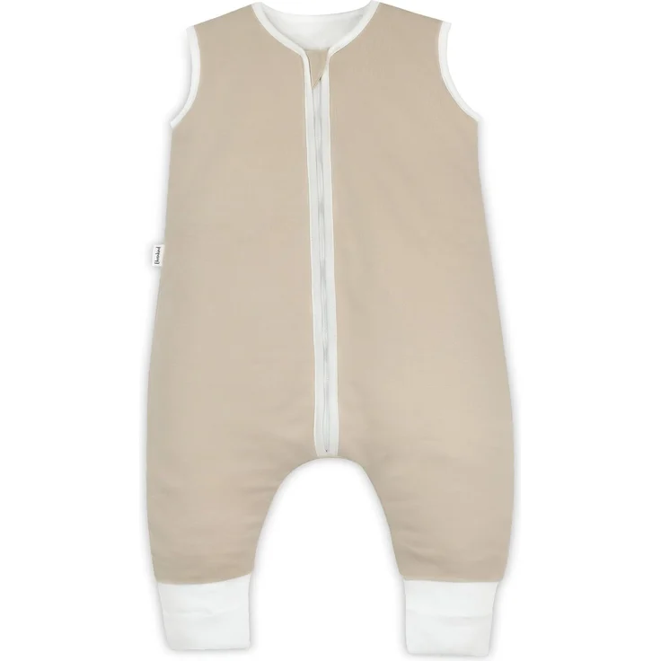 Ehrenkind® Babyschlafsack | Schlafsack mit Füßen 2.5 TOG | Bio-Baumwolle | Ganzjahres Schlafsack Baby Gr. 90 Farbe Beige | Oeko-Tex | Schlafsack winter und Sommer Schlafsack Kinder