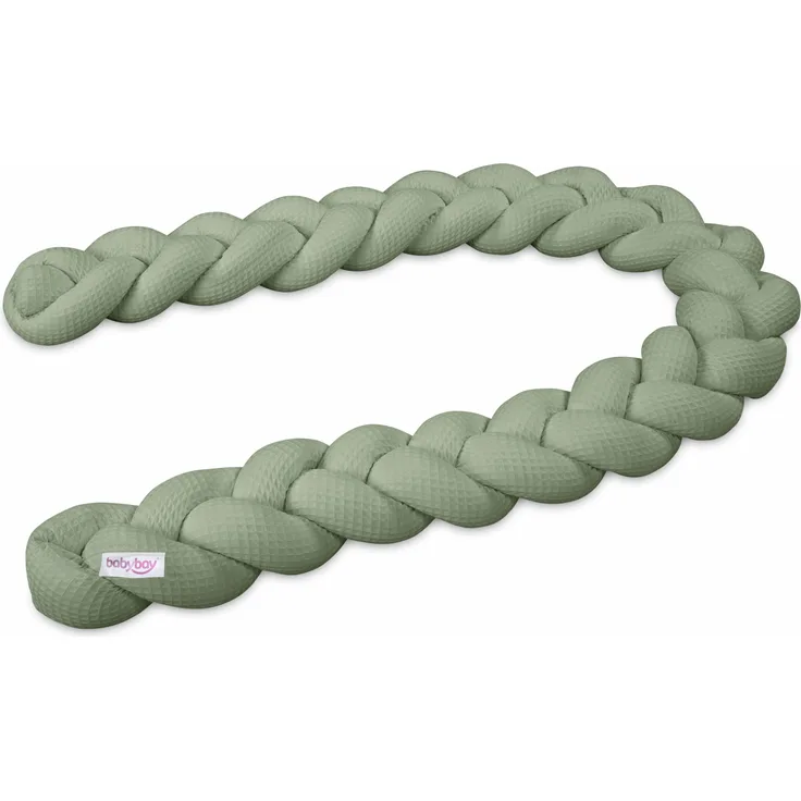 babybay Nestchenschlange Waffelpiqué geflochten 180 cm passend für alle Modelle, jadegrün