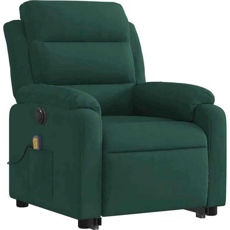 vidaXL Massagesessel mit Aufstehhilfe Elektrisch Dunkelgrün Samt 3205127 – Bild 4