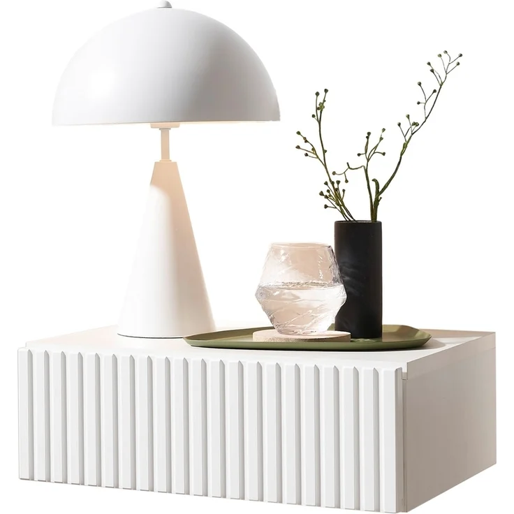 Nachtkommode >TABONI< hängend, 1 Schublade, in weiß - 42x14x30cm (BxHxT) – Bild 1