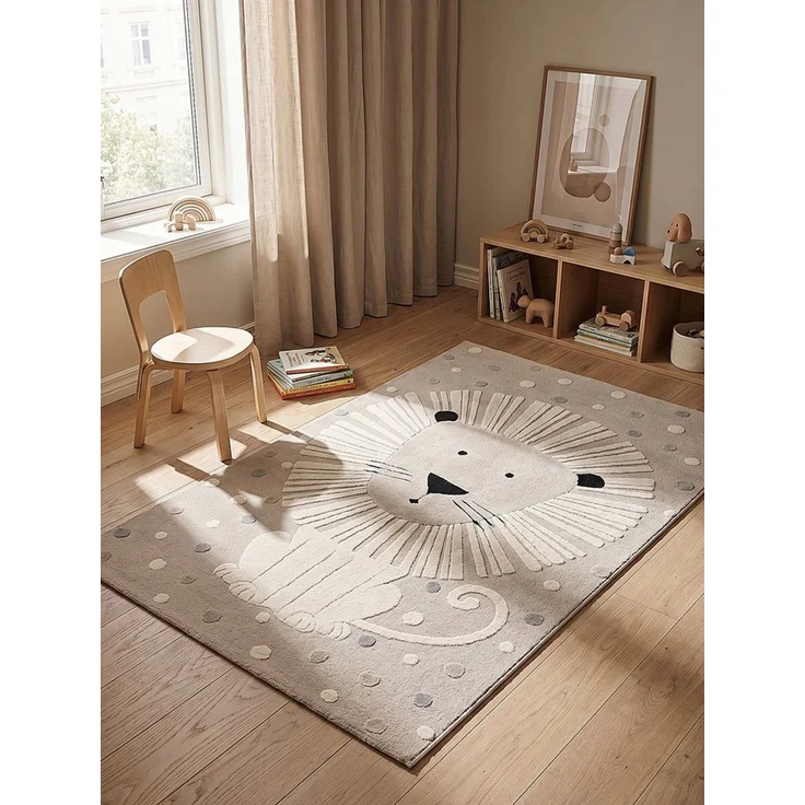 KADIMA DESIGN Kinderteppich VELT Kinderteppich Beige 80x150 Polypropylen Kurzflor Kinderzimmer, Läufer, Höhe: 16 mm, Saugroboter-geeignet, Strapazierfähig, Fußbodenheizung geeignet – Bild 1