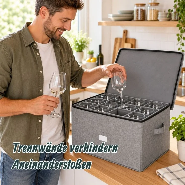Relaxdays Aufbewahrungsbox für Geschirr 2er Set – Bild 6