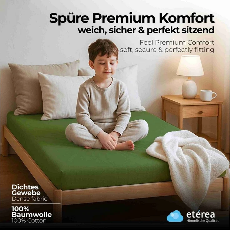 etérea Himmlische Qualität Spannbettlaken etérea Comfort Jersey Spannbettlaken, Jersey, Gummizug: rundum, (1 Stück) – Bild 2