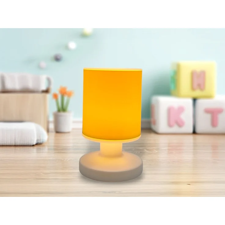 LED Akku Tischleuchte mit Schirm Sonnengelb, per USB aufladbar, Höhe 20cm – Bild 1