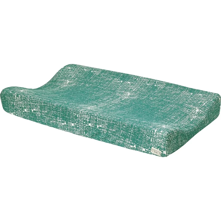 Meyco Baby Fine Lines Wickelauflagenbezug (weich und hautfreundlich, aus 100% Baumwolle, waschbar, einfache Pflege, trocknergeeignet, Größe: 50x70 cm), Smaragdgrün – Bild 1