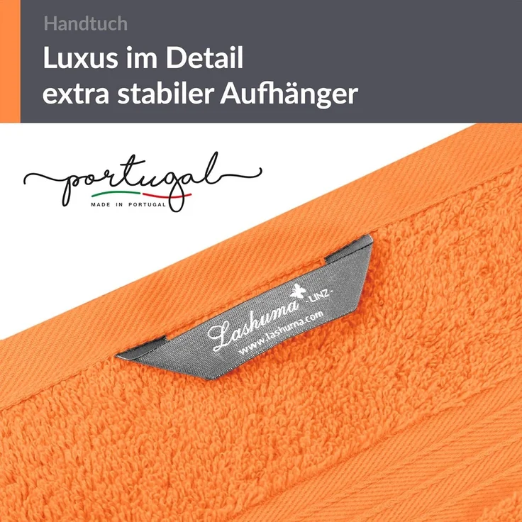Lashuma Handtücher Linz, Frottee (2-St), Frottee Handtücher orange 50x100 cm – Bild 4