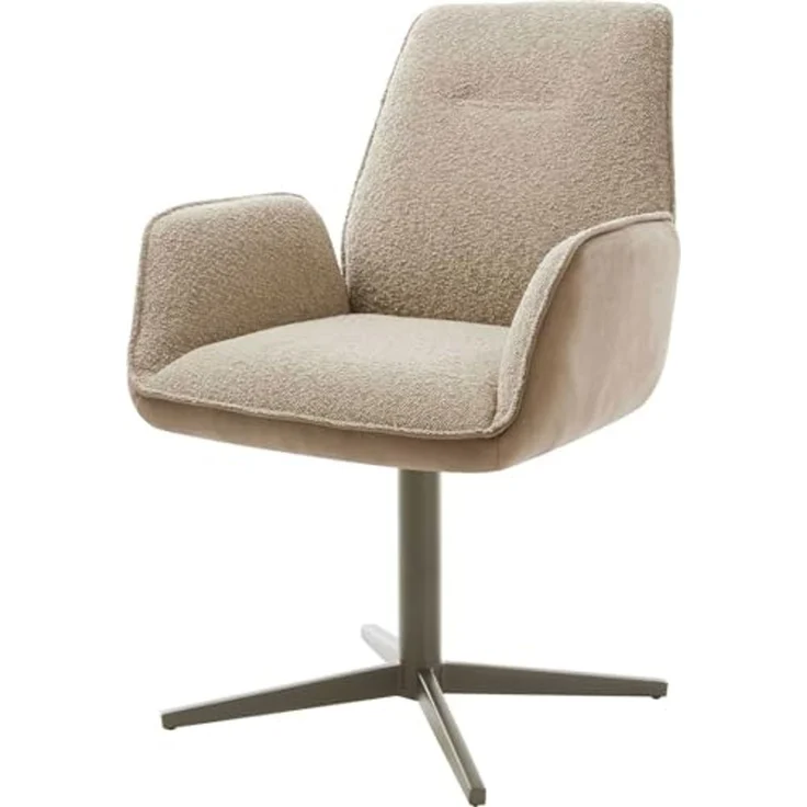 Drehstuhl Zoa-Flex Materialmix Schlamm Fußkreuz Effektfinish Titan 360° drehbar Taschenfederkern – Bild 1