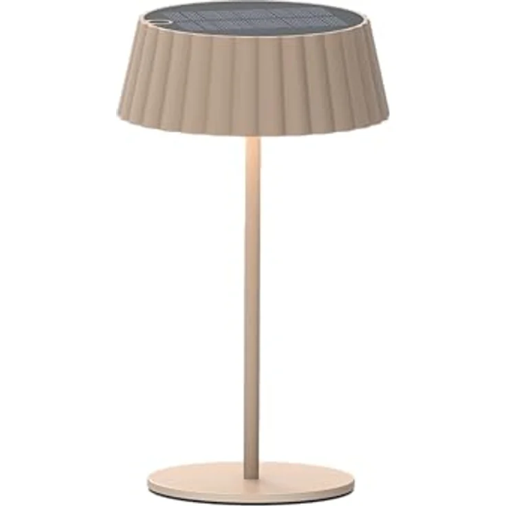 BOLD LED Solar-Tischleuchte (IP44, 2W/180lm 2700K, Tischlampe Kabellos, Warmweiß CRI 95, LED Touch-Schalter & Dimmer, Solar & USB-C Aufladung, 6 Stunden Nutzung) - Sand – Bild 1