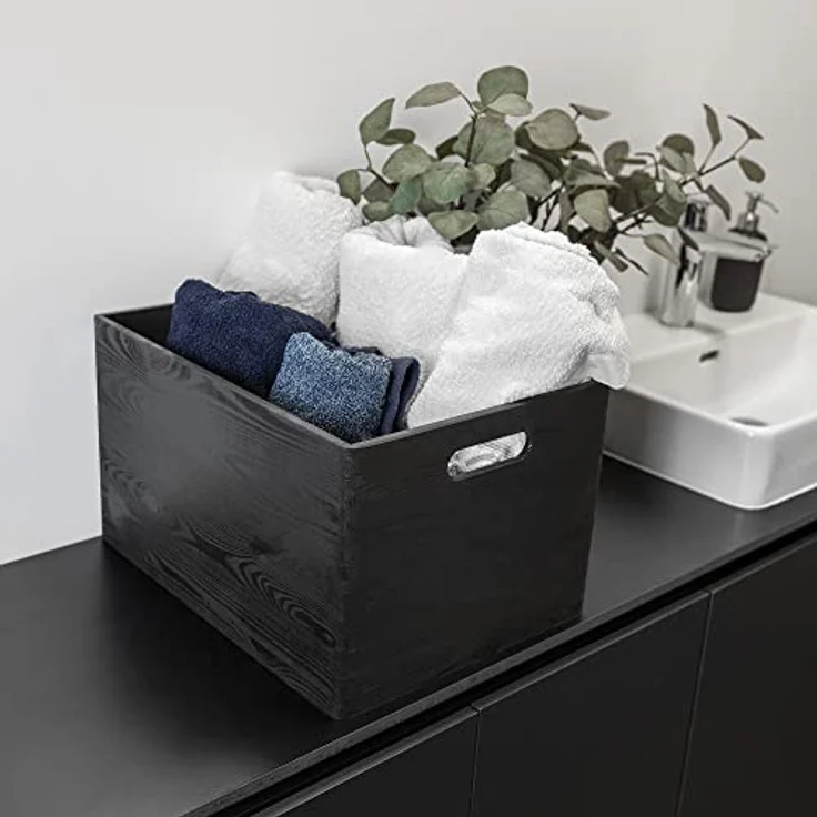 Creative Deco Holzkiste Obstkiste Korb 40x30x24cm (1cm) mit Griffen ohne Deckel, Hölzernen Kasten Holzbox Kiste – Bild 5