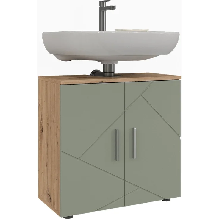 Waschbeckenunterschrank Irma Salbeigrün 60 x 59 cm Vicco – Bild 5
