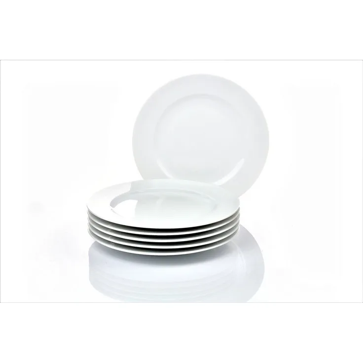 Retsch Arzberg Frühstücksteller HEIKE WEISS, Dessert- & Kuchenteller 21 cm, Set 6-tlg, Porzellan, (6 St), perfekt für Frühstück, Kaffee, Abendessen, spülmaschinenfest