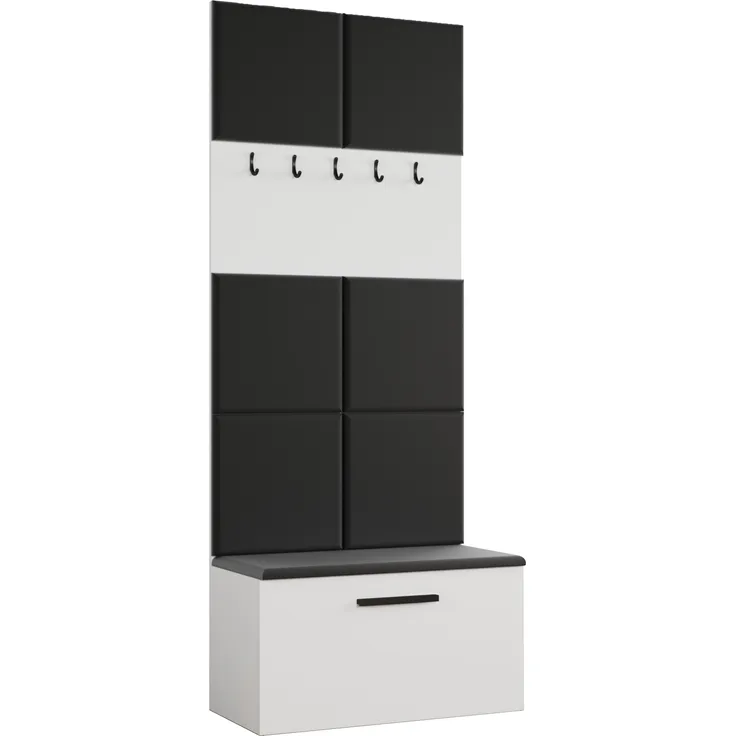 AX LIVING Garderoben Haken Rosanno I 80,6cm Breite Stilvoll Weiß JS100