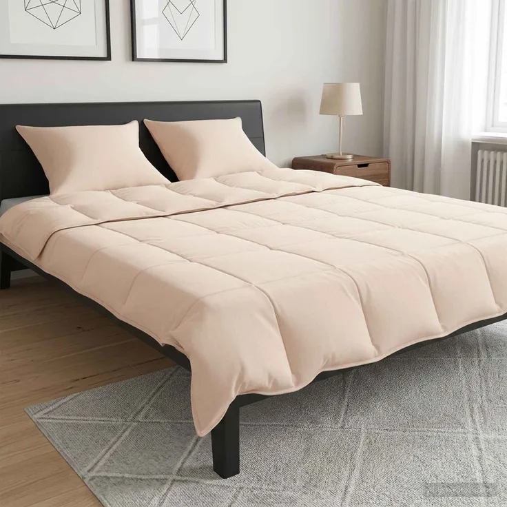vidaXL Bettwäsche-Set 2 stk. 240 x 220 cm 250 g/m² Natur-Kapok Beige 3431819