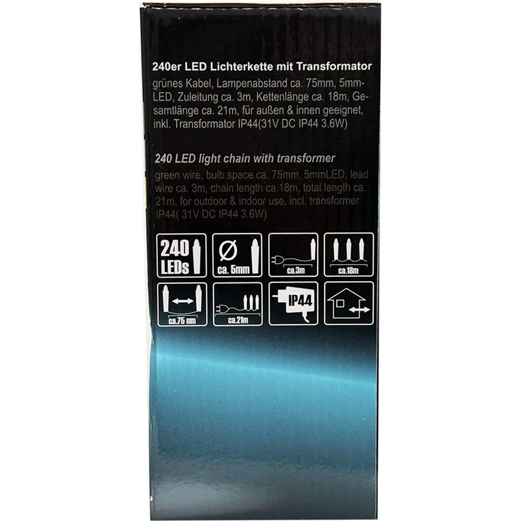 LED Lichterkette für Außen warmweiß Kabel grün 240 LED's – Bild 7