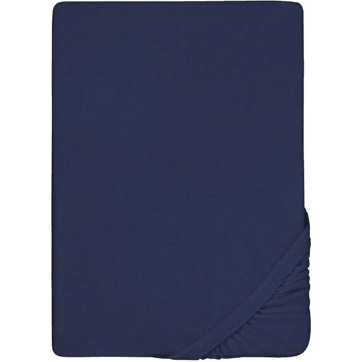 biberna Frottee-Stretch-Spannbetttuch 0012344, marine, 1x 140x200 cm - 160x200 cm – Bild 2