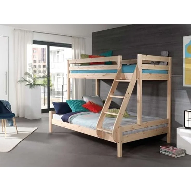 Vipack 'Martin' Etagenbett, natur, 90x200/140x200 cm, Kiefer massiv, inkl. Lattenroste – Bild 4