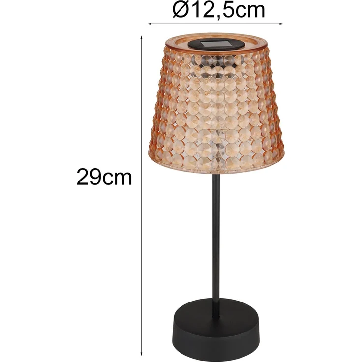 Solarleuchten Set: 2er Sets Tischleuchten & Erdspießleuchten Bernsteinfarbig – Bild 3