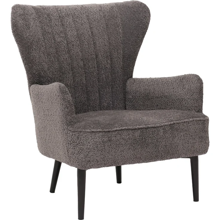 Lounge-Sessel HWC-K37, Cocktail-/Ohrensessel Polsterstuhl Retro Vintage Stoff Chenille (500g/m²) ~ dunkelgrau – Bild 9