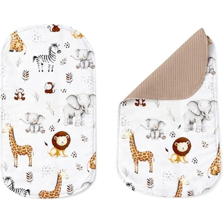 Babynest Nestchen Baby Set für Neugeborene – 5-teilig – Kuschelnest aus 100% Baumwolle & Waffelpique – Babykokon tragbar – für Babybett, Kinderbett & Kinderwagen – OEKO-TEX - ZOO und Braun – Bild 6