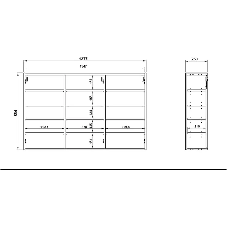 Lomadox Schuhschrank LAPUA-01 in Kaschmir und Eiche, 3-türig, ideal für schmale Flure – Bild 6