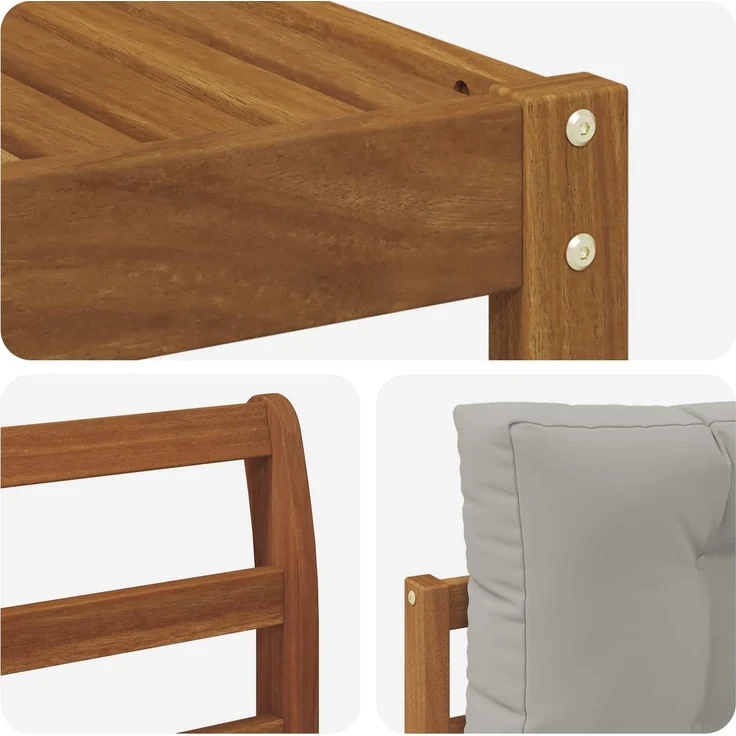 vidaXL Outdoor-Sofagarnitur 7 stk. 7-Sitzer Natur und Hellgrau 3367894 – Bild 6