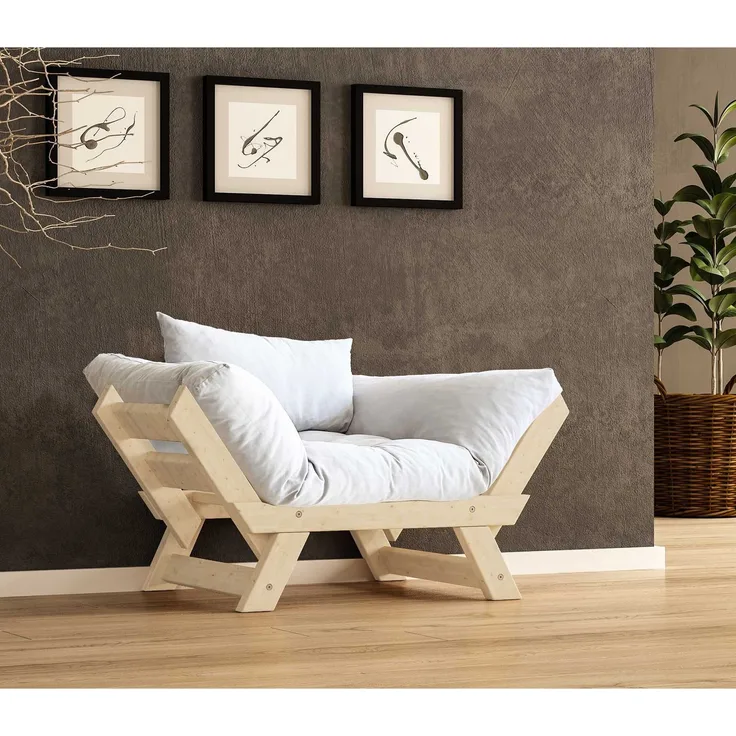 Skye Decor 'CPT8141-140' Garten-Sessel, Natur / Weiß, 108-140 x 75 cm