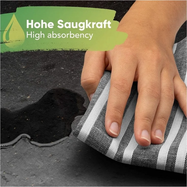 Loco Bird Geschirrtuch aus 100% Baumwolle, (Hochwertiges 4er Handtuch Set für die Küche, 45x75 cm gestreift), Geschirrhandtücher zum Abtrocknen – Bild 2