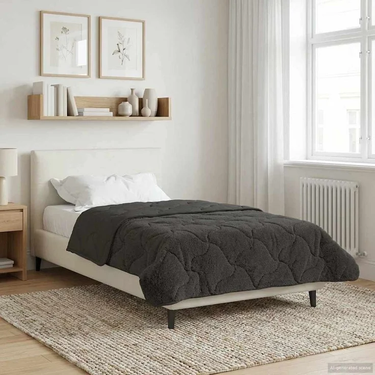 vidaXL Winterbettdecke Gepolstert Anthrazit 135 x 200 cm 42026301 – Bild 1