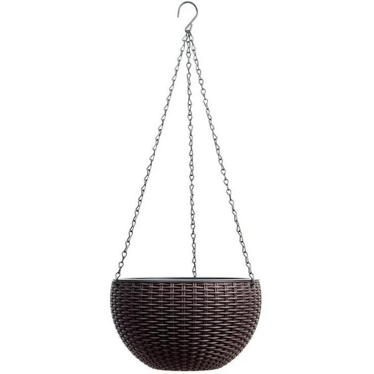 HTI-Living Blumenampel Blumenampel Nessa Rattanoptik Braun (Stück, 1 St, 1 Blumenampel ohne Dekoration), Blumentopf hängend Kunststoff – Bild 2
