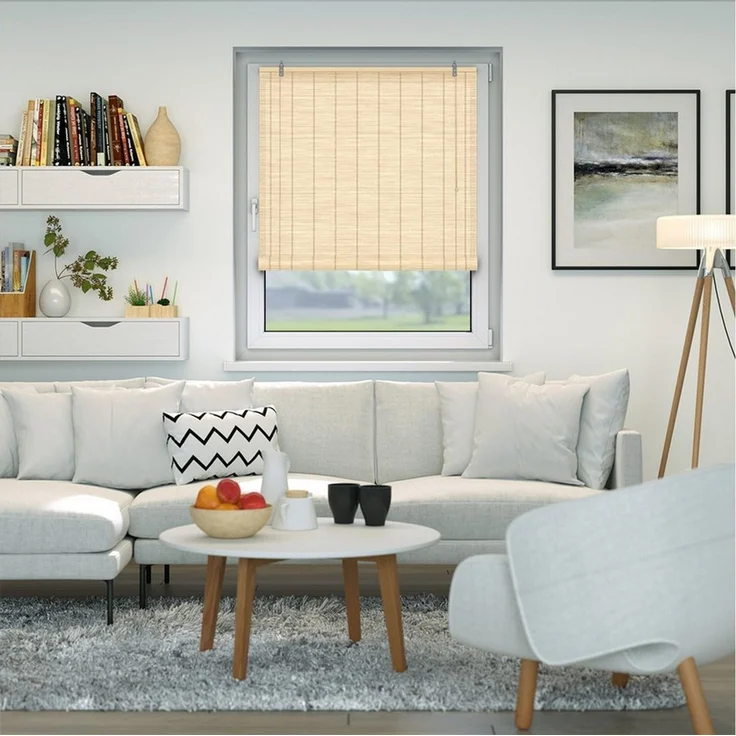 Rollo Bambusrollo, 50 x 130 cm, natur, Victoria M, verdunkelnd, ohne Bohren, freihängend, verschraubt, ohne Bohren, zum Schrauben – Bild 2