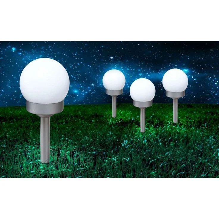 Solarleuchte Garten 6er Set Solarkugeln Silber Solarlampe Außen Leuchte Solar – Bild 2