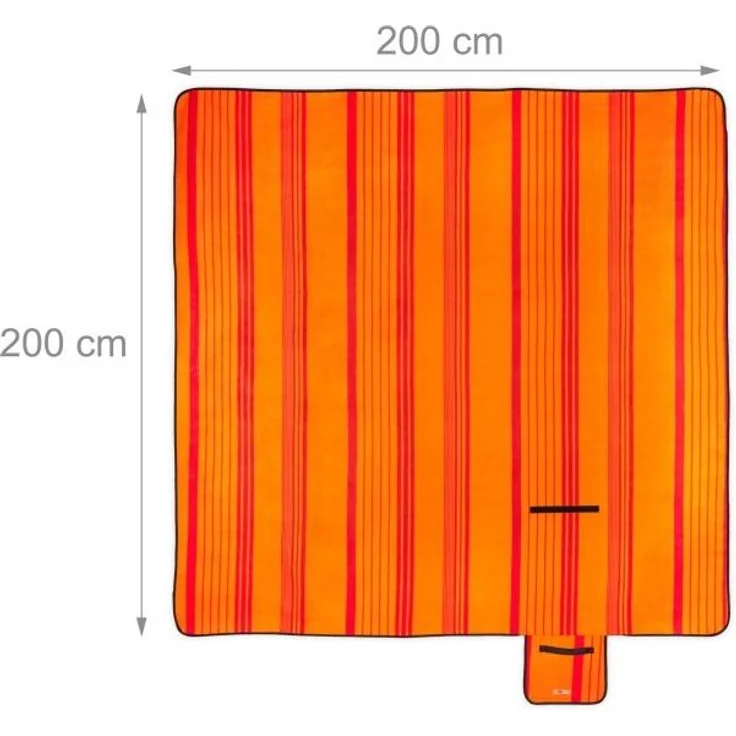 Picknickdecke 200x200cm orange gestreift 10025989 – Bild 4