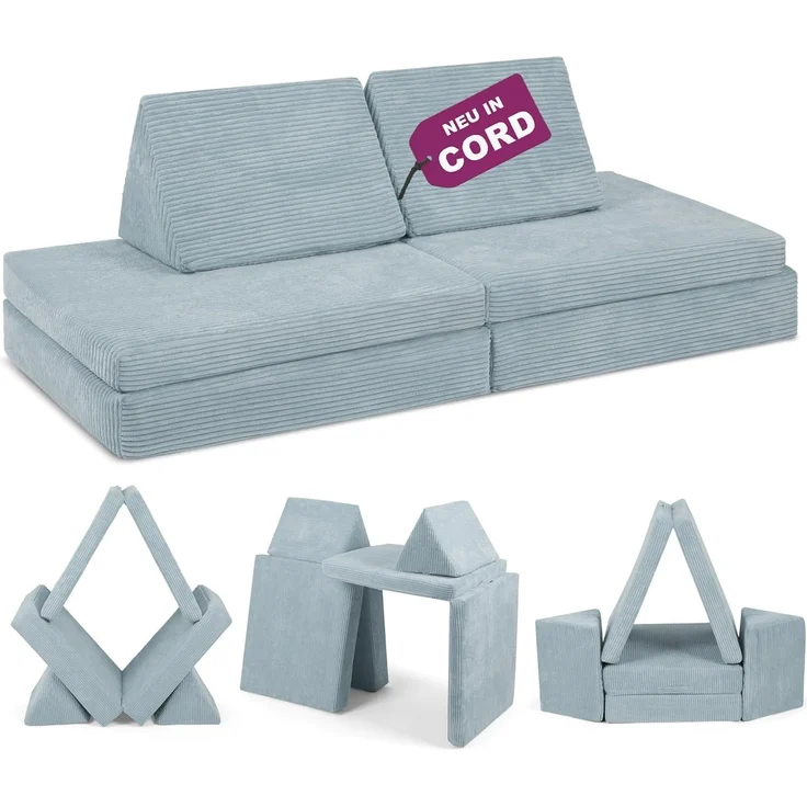 Linodino Kindersofa Spielsofa I aus Schaumstoff Bausteine I Spielcouch für Kinder, 3 Jahre Garantie – Bild 1
