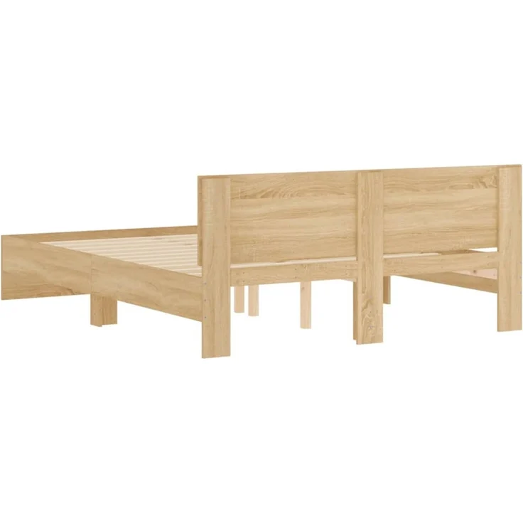 vidaXL Bettgestell mit Kopfteil Sonoma-Eiche 140x200 cm 3207485 – Bild 7
