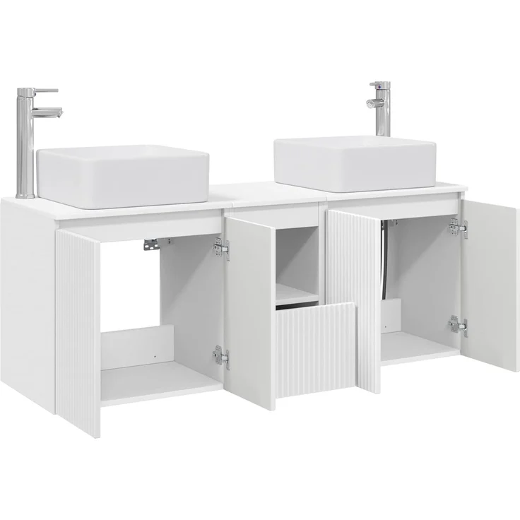 vidaXL Badezimmerschrank-Set 3 stk. Weiß 135 x 35 x 80 cm 3405657 – Bild 4