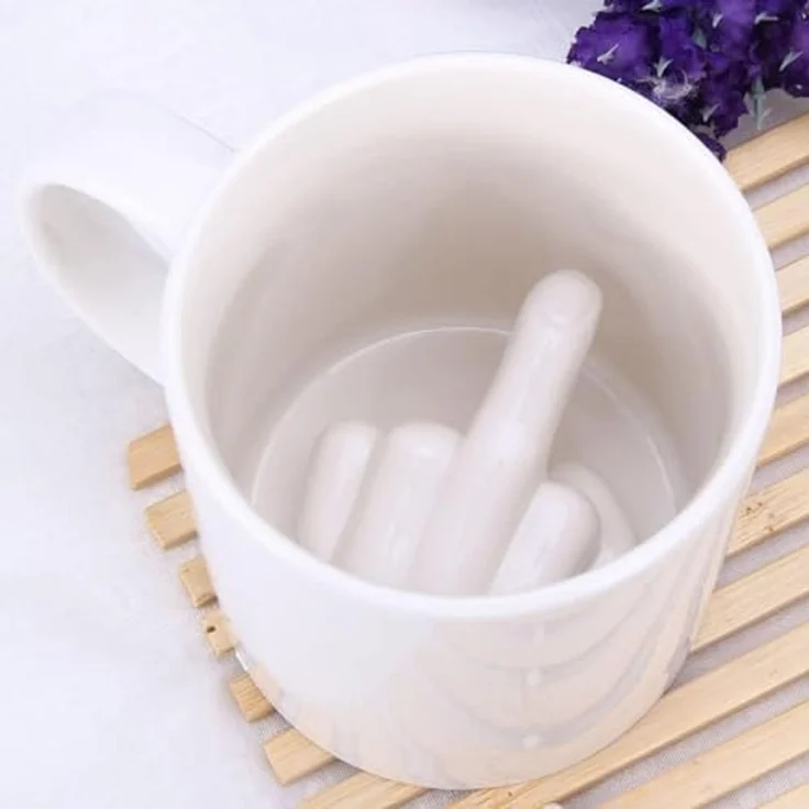 Mad Monkey Tasse Scherztasse mit Mittelfinger, Pranktasse, Mad Monkey – Bild 2