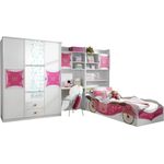Kinderzimmer Zoe3 4-TLG Kleiderschrank Schreibtisch + Regal inkl Bettkasten Bett Mädchen GS-geprüft Blauer Engel Jugendzimmer