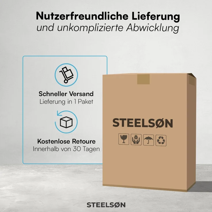 STEELSØN 'Lystra' Gartentisch, Akazienholz geölt, 70x70x73 cm (LxBxH), Holztisch klappbar, bis 80 kg belastbar – Bild 10