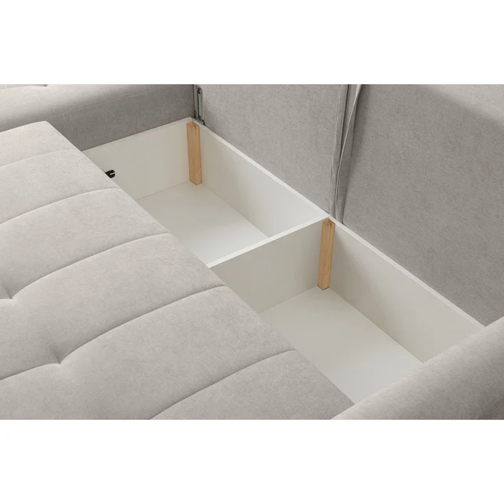 Selsey 'Timmone' Ecksofa mit Schlaffunktion & Bettkasten, Chenille, Universal, Hellbeige – Bild 8