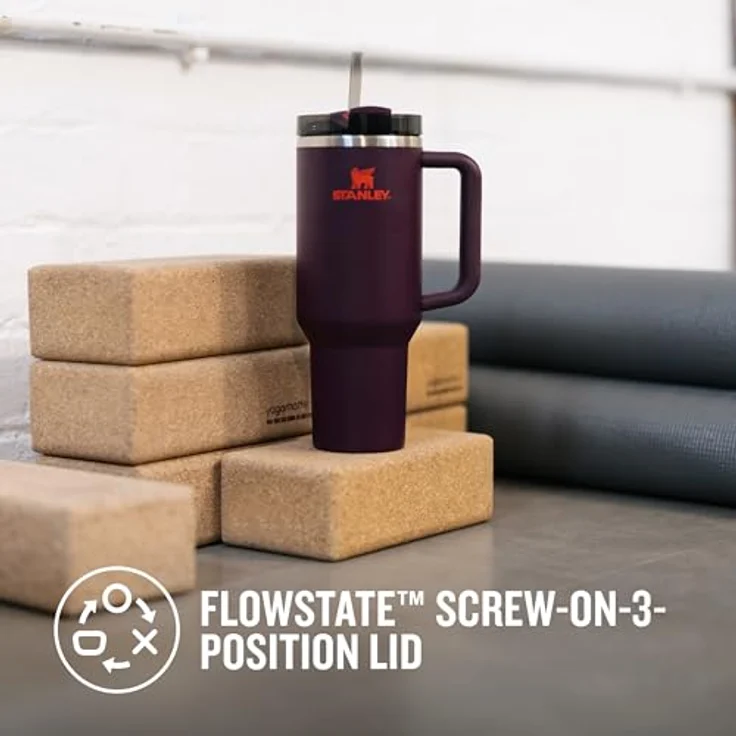 STANLEY Quencher H2.0 FlowState Trinkflasche mit Strohhalm 1.2L - Thermobecher Kühlt 11 Stunden - 48 Stunden Eisgekühlt - Spülmaschinenfest - Thermosflasche BPA Frei - Kaffeebecher To Go - Plum – Bild 5