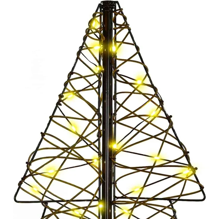 vidaXL Weihnachtsbaum Warmes Weiß 120 cm Rattan 100 LEDs 42019220 – Bild 6