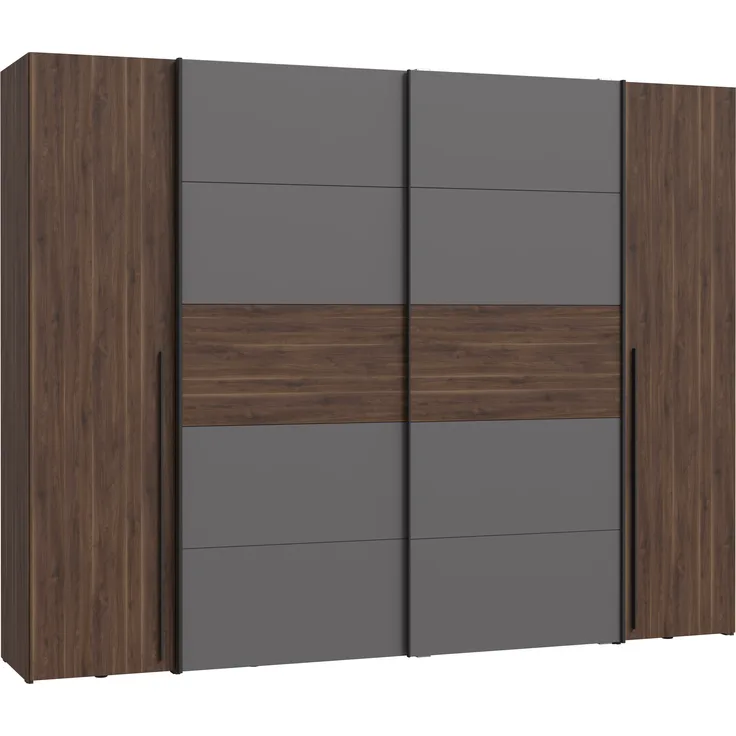 FORTE 'Narago' Kleiderschrank, Holz Braun/Grau, 210,5 x 61,2 x 270,3 cm