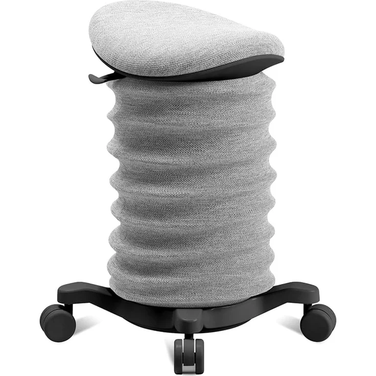 TOPSTAR Sitness 4D mit Rollen AGR-Zertifiziert Dynamischer Sitzhocker schwarz - grau, ergonomischer Bürohocker - höhenverstellbar - stärkt den Rücken - entlastet die Bandscheiben