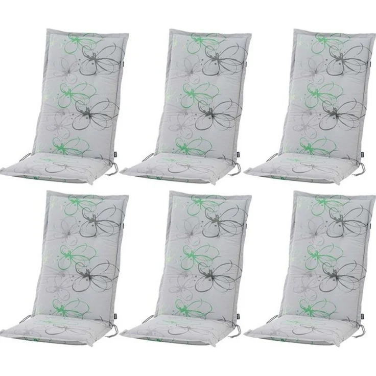 BURI Hochlehnerauflage Hochlehner Gartenstuhlauflagen Sitzkissen Sitzauflage Stuhlauflage, (6 St) – Bild 4