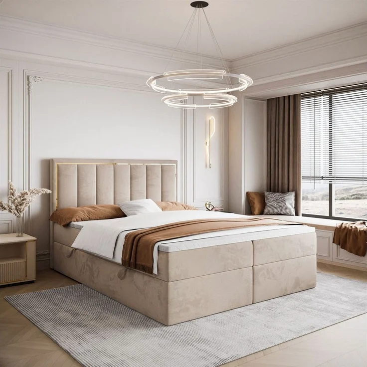 Lookway Boxspringbett AURELIA mit Bettkästen und Topper, mit Bettkasten und Topper – Bild 5